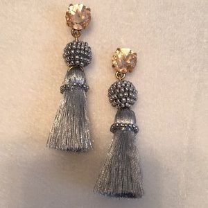 JCrew grey tassel earrings